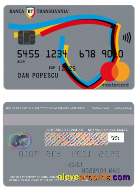 Romania BT Bank Mondo mastercard 